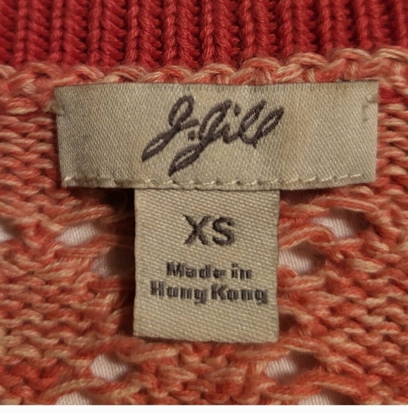 J. Jill Linen Blend Cardigan Cotton Patchwork Open-Knit Sweater XS - Picture 4 of 8